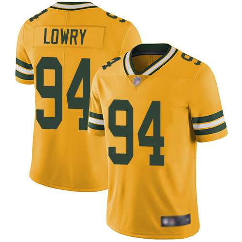 Green Bay Packers Limited Gold Men 94 Lowry Dean Jersey Nike NFL Rush Vapor Untouchable